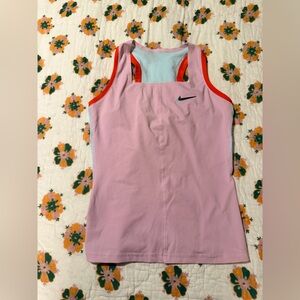 Nike Pink and Light Blue Dri-FIT Top